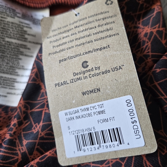 Pearl Izumi W Sugar Thermal Cycling Tight Dark Ink/Adobe Pomme Size S - Picture 3 of 12